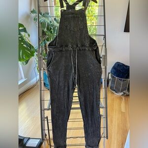 Charcoal  Soft All Cotton Jogger Overalls - Size Medium